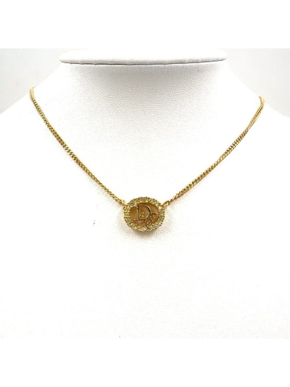 ★SOLD★ Dior Line Stone Logo Gold Necklace - Picture 8 of 9